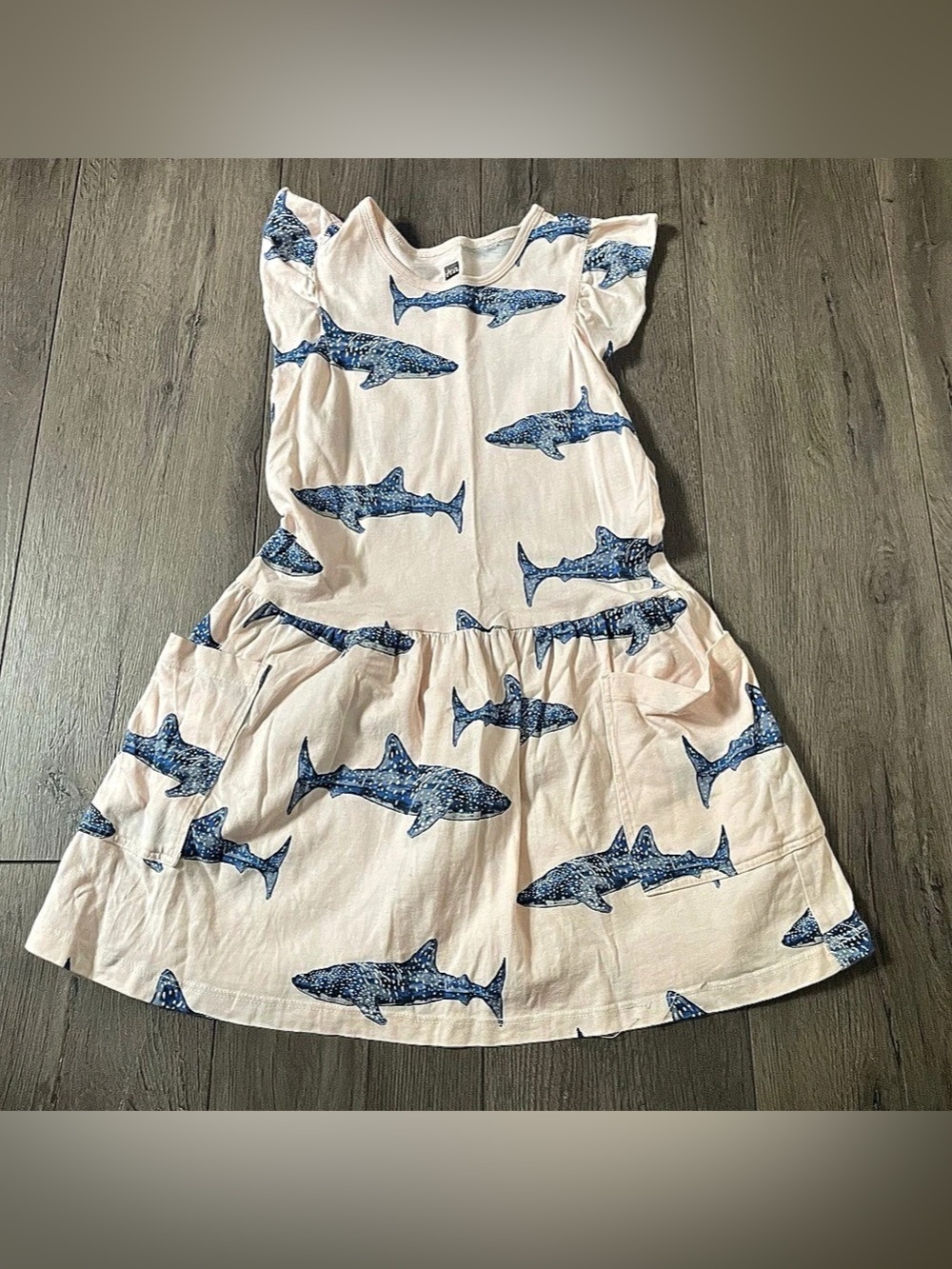 Tea Collection Girls Size 6 Shark Print Cotton Dress